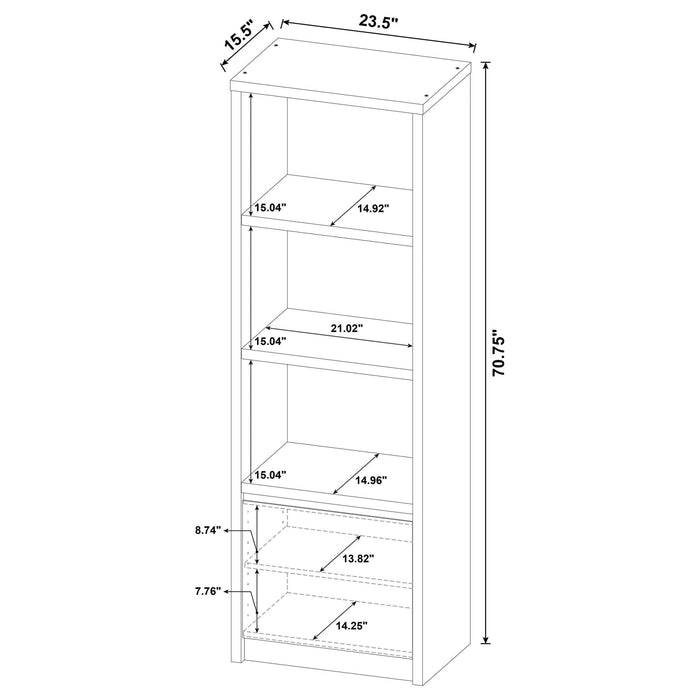 Winfield 3 - sheld Media Tower Entertainment Pier Black - Walo Furniture