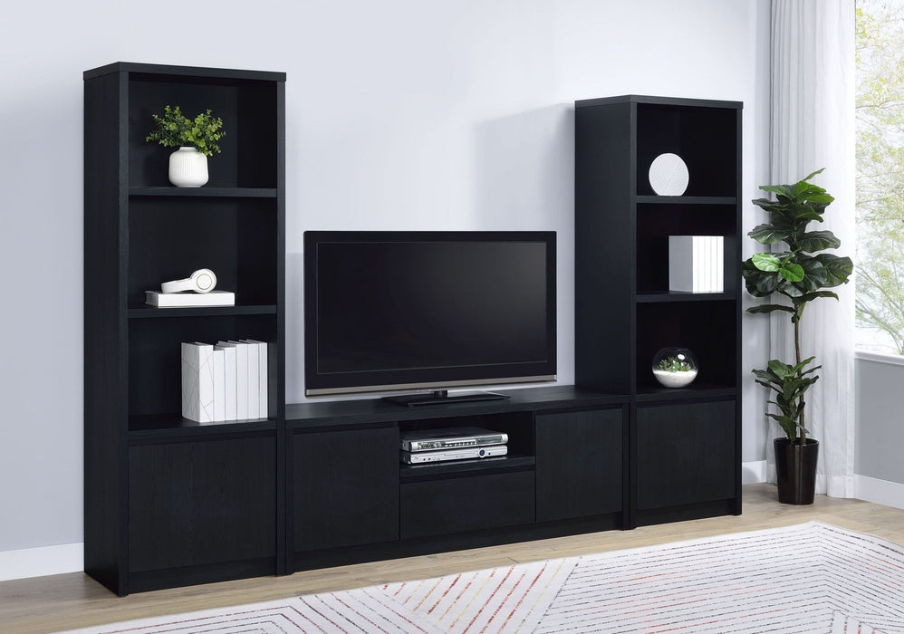 Winfield 60 - inch 2 - door TV Stand Media Console Black - Walo Furniture