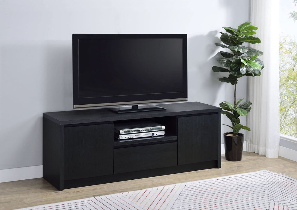 Winfield 60 - inch 2 - door TV Stand Media Console Black - Walo Furniture