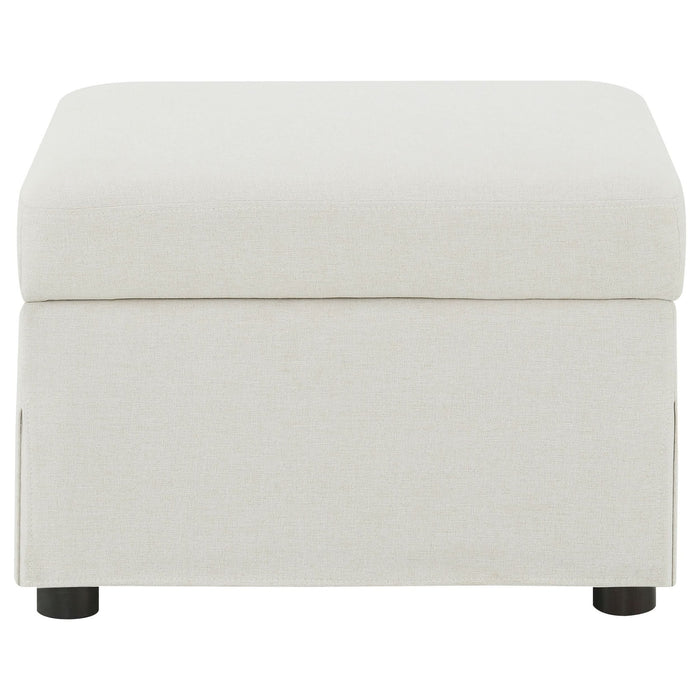 Winter Upholstered Hydraulic Lift Top Storage Ottoman Beige - Walo Furniture