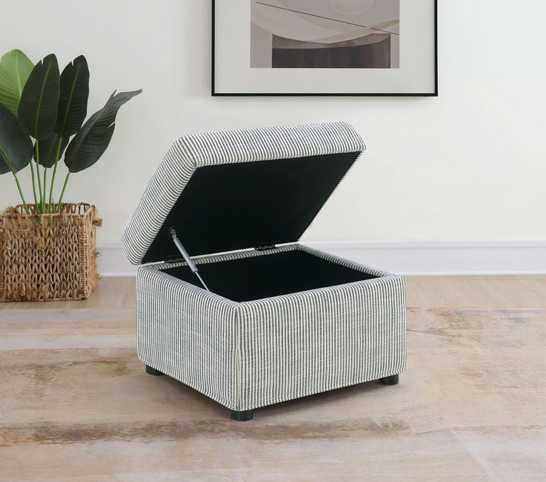 Winter Upholstered Hydraulic Lift Top Storage Ottoman Grey - Walo Furniture