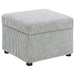 Winter Upholstered Hydraulic Lift Top Storage Ottoman Grey - Walo Furniture