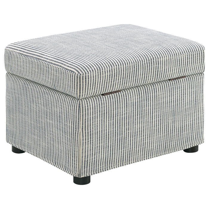 Winter Upholstered Hydraulic Lift Top Storage Ottoman Grey - Walo Furniture