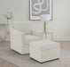 Winter Upholstered Sloped Arm Accent Swivel Chair Beige - Walo Furniture