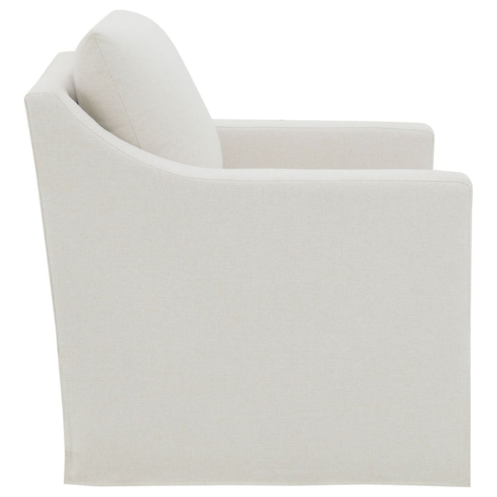 Winter Upholstered Sloped Arm Accent Swivel Chair Beige - Walo Furniture