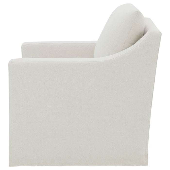 Winter Upholstered Sloped Arm Accent Swivel Chair Beige - Walo Furniture