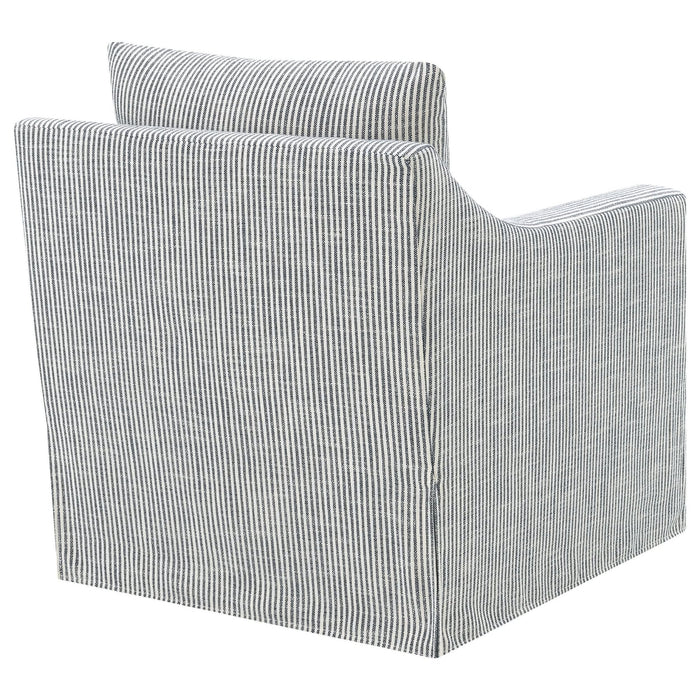 Winter Upholstered Sloped Arm Accent Swivel Chair Grey - Walo Furniture