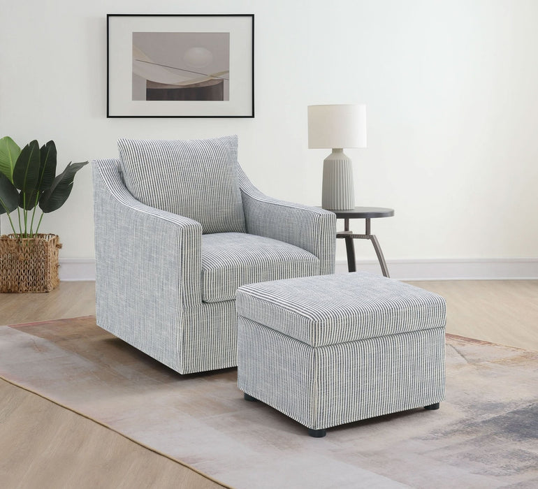 Winter Upholstered Sloped Arm Accent Swivel Chair Grey - Walo Furniture