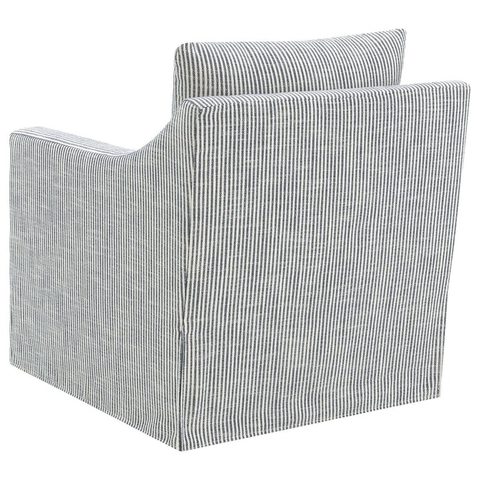 Winter Upholstered Sloped Arm Accent Swivel Chair Grey - Walo Furniture