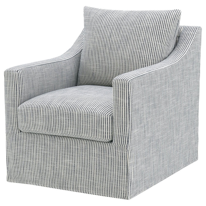 Winter Upholstered Sloped Arm Accent Swivel Chair Grey - Walo Furniture