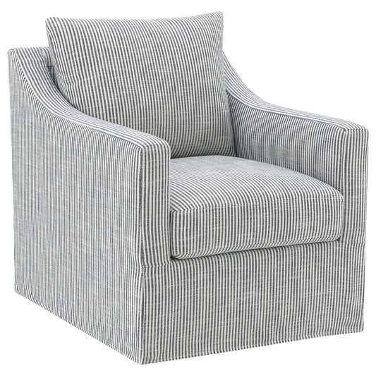 Winter Upholstered Sloped Arm Accent Swivel Chair Grey - Walo Furniture