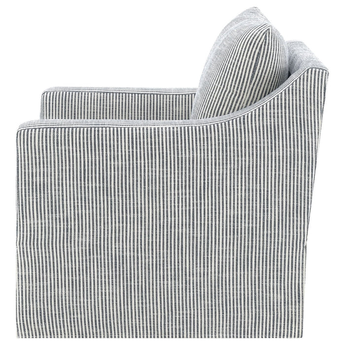 Winter Upholstered Sloped Arm Accent Swivel Chair Grey - Walo Furniture