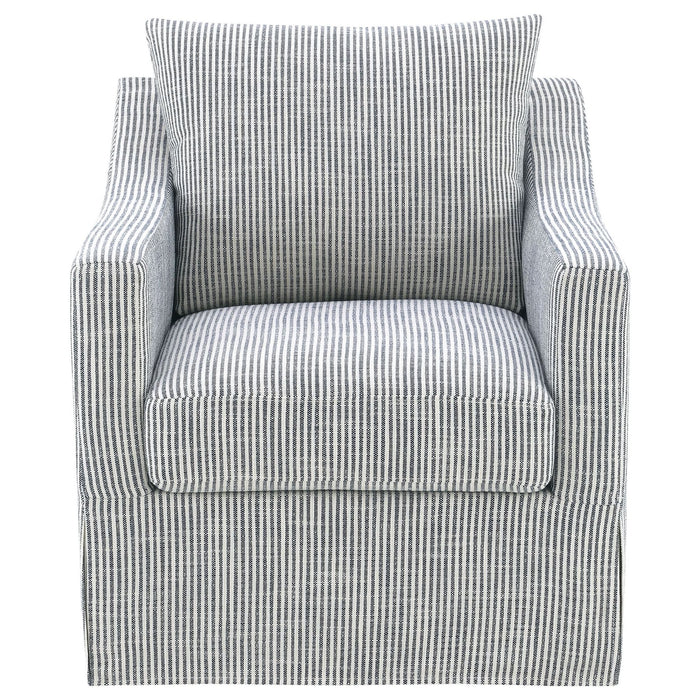 Winter Upholstered Sloped Arm Accent Swivel Chair Grey - Walo Furniture