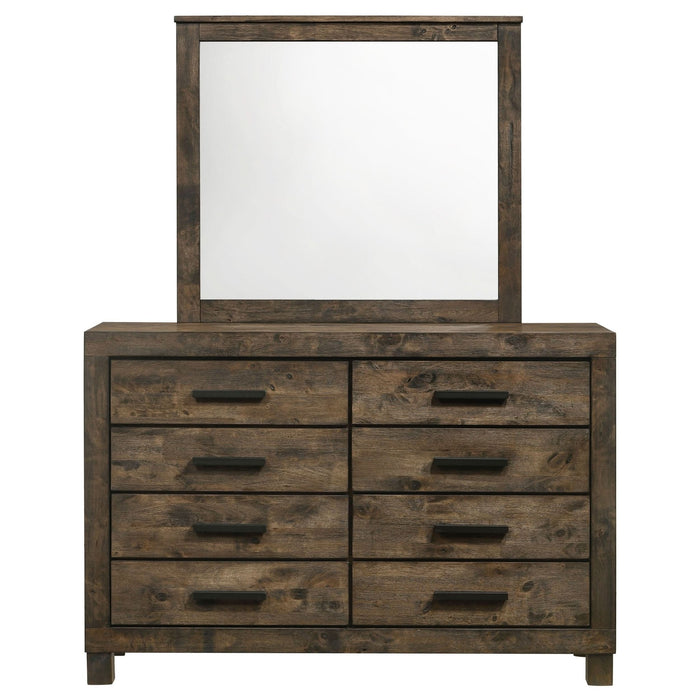 Woodmont 8 - drawer Dresser with Mirror Rustic Golden Brown - Walo Furniture