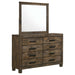 Woodmont 8 - drawer Dresser with Mirror Rustic Golden Brown - Walo Furniture