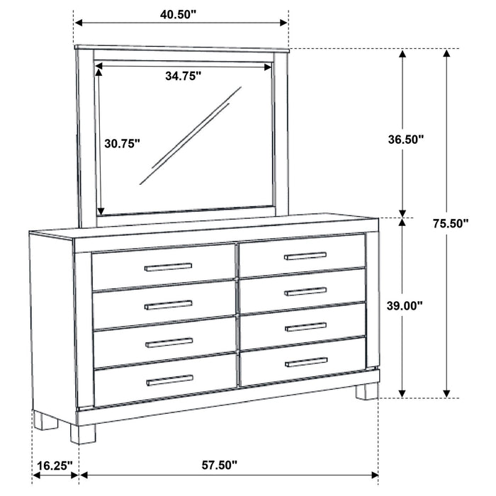 Woodmont 8 - drawer Dresser with Mirror Rustic Golden Brown - Walo Furniture