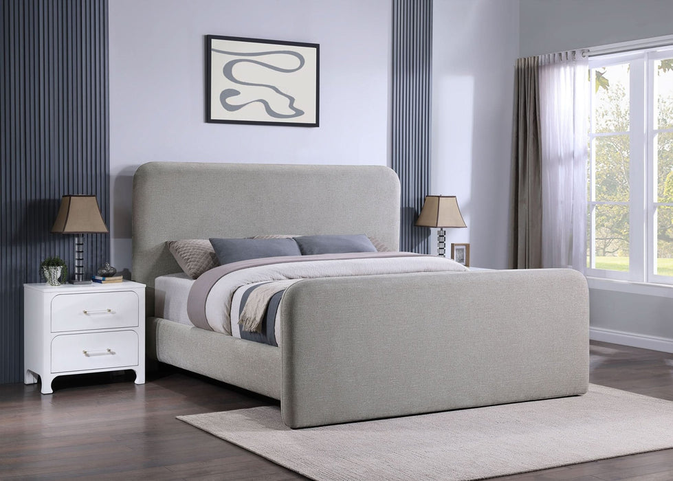 Wren Upholstered Eastern King Panel Bed Grey - Walo Furniture