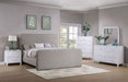 Wren Upholstered Eastern King Panel Bed Grey - Walo Furniture