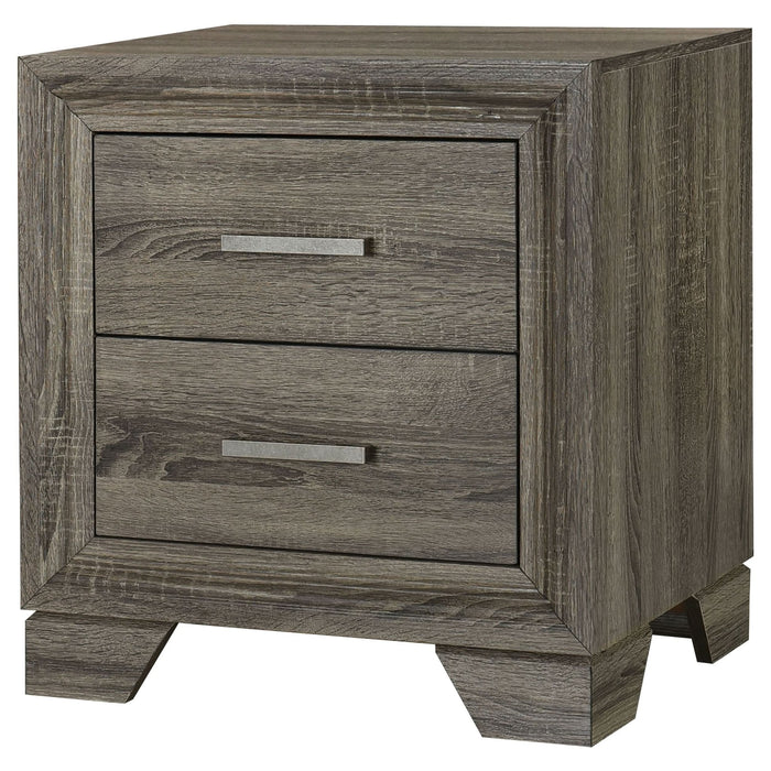 Wright 2 - drawer Nightstand Bedside Table Brown Oak - Walo Furniture