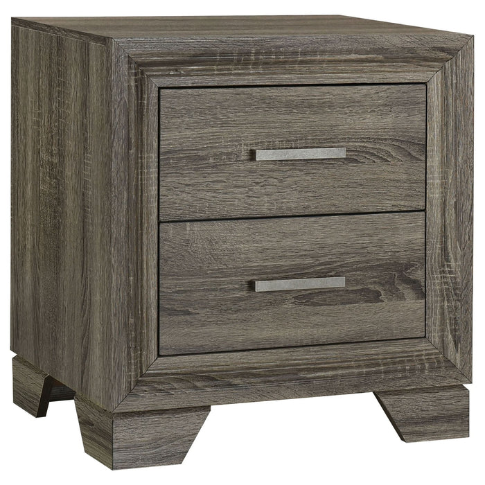 Wright 2 - drawer Nightstand Bedside Table Brown Oak - Walo Furniture