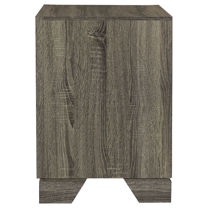 Wright 2 - drawer Nightstand Bedside Table Brown Oak - Walo Furniture