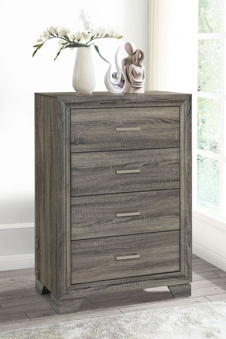 Wright 4 - drawer Chest of Drawers Brown Oak - Walo Furniture