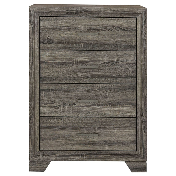 Wright 4 - drawer Chest of Drawers Brown Oak - Walo Furniture