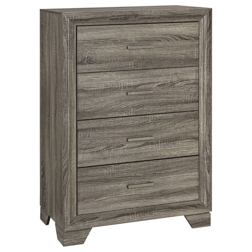 Wright 4 - drawer Chest of Drawers Brown Oak - Walo Furniture