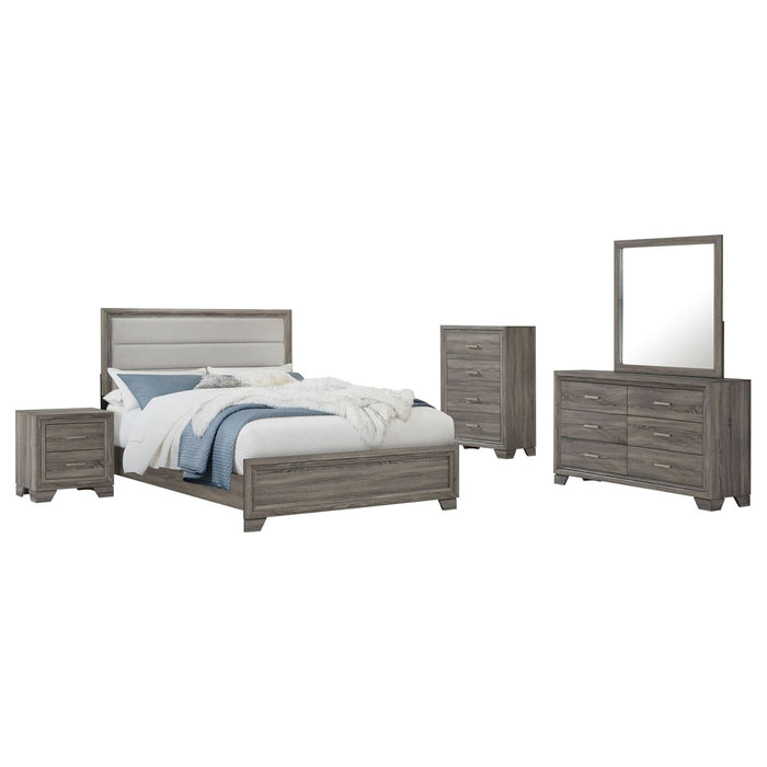 Wright 5 - piece California King Bedroom Set Brown Oak - Walo Furniture