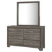 Wright 6 - drawer Dresser and Mirror Brown Oak - Walo Furniture