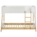 Wyatt Wood Twin Over Twin Bunk Bed White and Natural - Walo Furniture