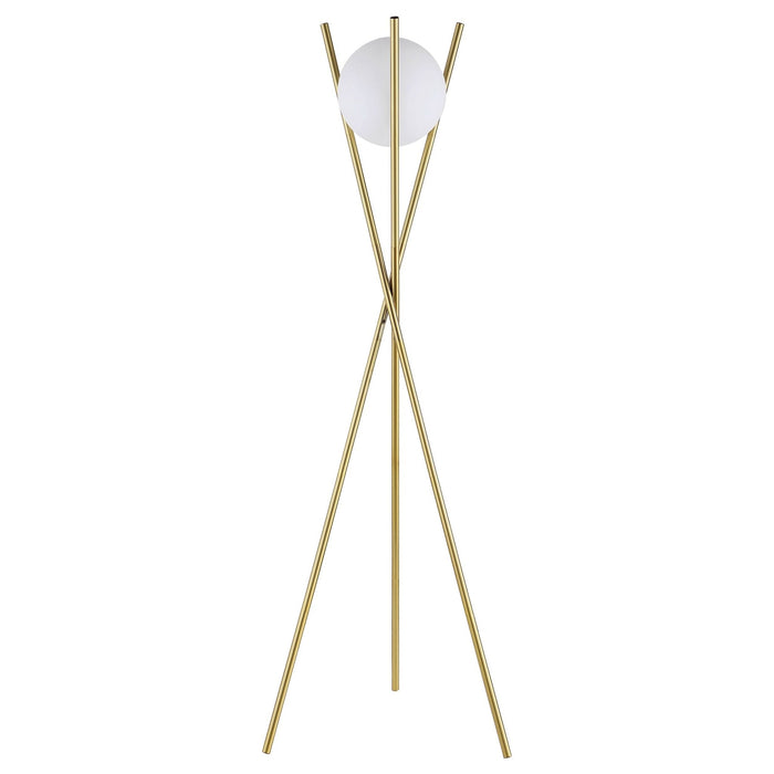 Yamileth 65 - inch Spherical Bulb Metal Tripod Floor Lamp Gold - Walo Furniture