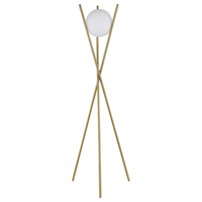 Yamileth 65 - inch Spherical Bulb Metal Tripod Floor Lamp Gold - Walo Furniture