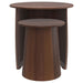 Yency 2 - piece Round Mango Wood Nesting Table Set Dark Brown - Walo Furniture