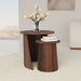 Yency 2 - piece Round Mango Wood Nesting Table Set Dark Brown - Walo Furniture