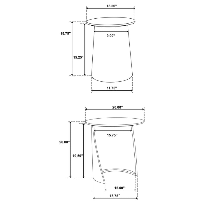 Yency 2 - piece Round Mango Wood Nesting Table Set Dark Brown - Walo Furniture