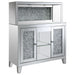 Yvaine 2 - door Mirrored Acrylic Home Bar Wine Cabinet Silver - Walo Furniture