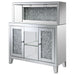 Yvaine 2 - door Mirrored Acrylic Home Bar Wine Cabinet Silver - Walo Furniture