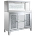 Yvaine 2 - door Mirrored Acrylic Home Bar Wine Cabinet Silver - Walo Furniture