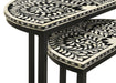 Zakiya 2 - piece Demilune Nesting Table Set Black and White - Walo Furniture