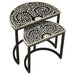 Zakiya 2 - piece Demilune Nesting Table Set Black and White - Walo Furniture