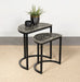 Zakiya 2 - piece Demilune Nesting Table Set Black and White - Walo Furniture