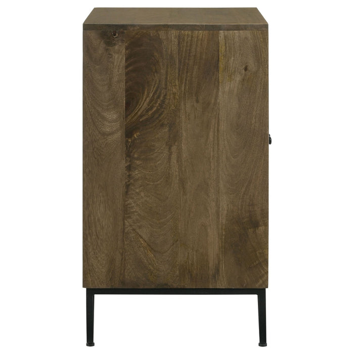 Zaria 2 - door Wood Trellis Accent Storage Cabinet Brown - Walo Furniture