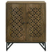 Zaria 2 - door Wood Trellis Accent Storage Cabinet Brown - Walo Furniture