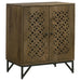 Zaria 2 - door Wood Trellis Accent Storage Cabinet Brown - Walo Furniture