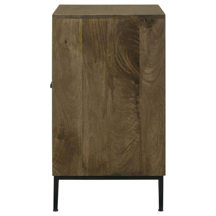 Zaria 2 - door Wood Trellis Accent Storage Cabinet Brown - Walo Furniture