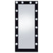 Zayan 32 x 71 Inch Floor Mirror LED Lighting Black Gloss - Walo Furniture