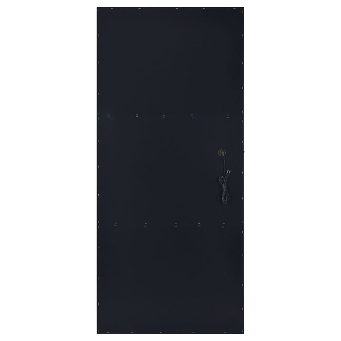 Zayan 32 x 71 Inch Floor Mirror LED Lighting Black Gloss - Walo Furniture