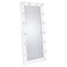 Zayan 32 x 71 Inch Floor Mirror LED Lighting White Gloss - Walo Furniture