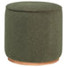 Zena Faux Sheepskin Upholstered Round Ottoman Green - Walo Furniture